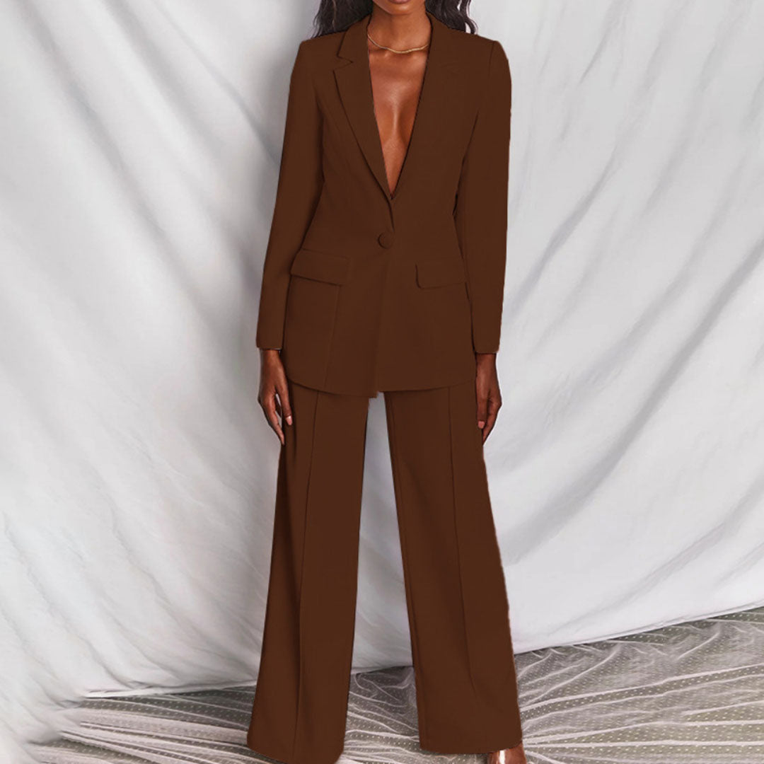 Damen Blazer- und Hosen-Set Ideal für Frühling und Herbst