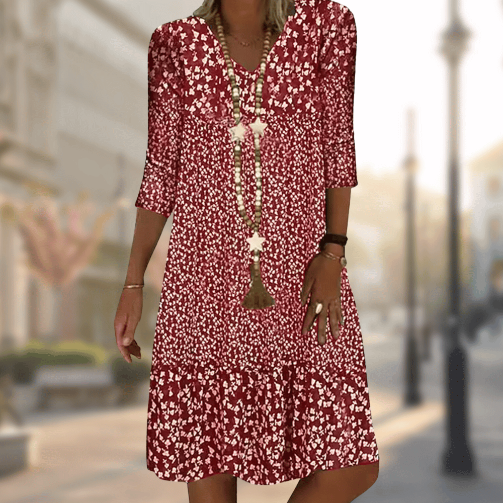 Elegantes Midi-Kleid mit schmeichelhaftem Schnitt | Ideal für Frühling und Herbst