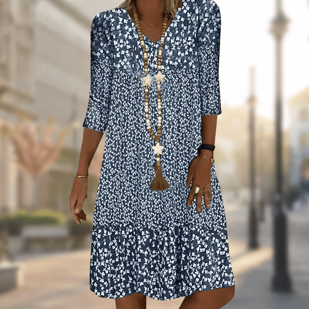 Elegantes Midi-Kleid mit schmeichelhaftem Schnitt | Ideal für Frühling und Herbst
