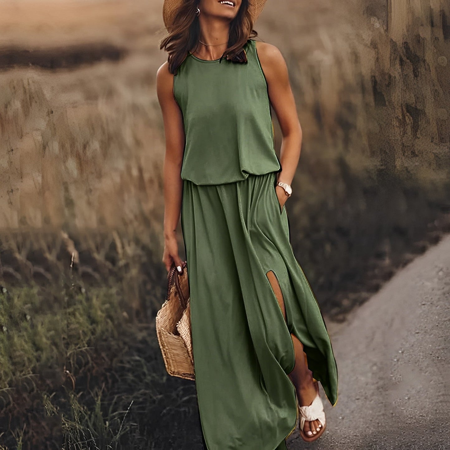 Ärmelloses Maxikleid im Retro-Stil | Perfekt für Frühling und Sommer