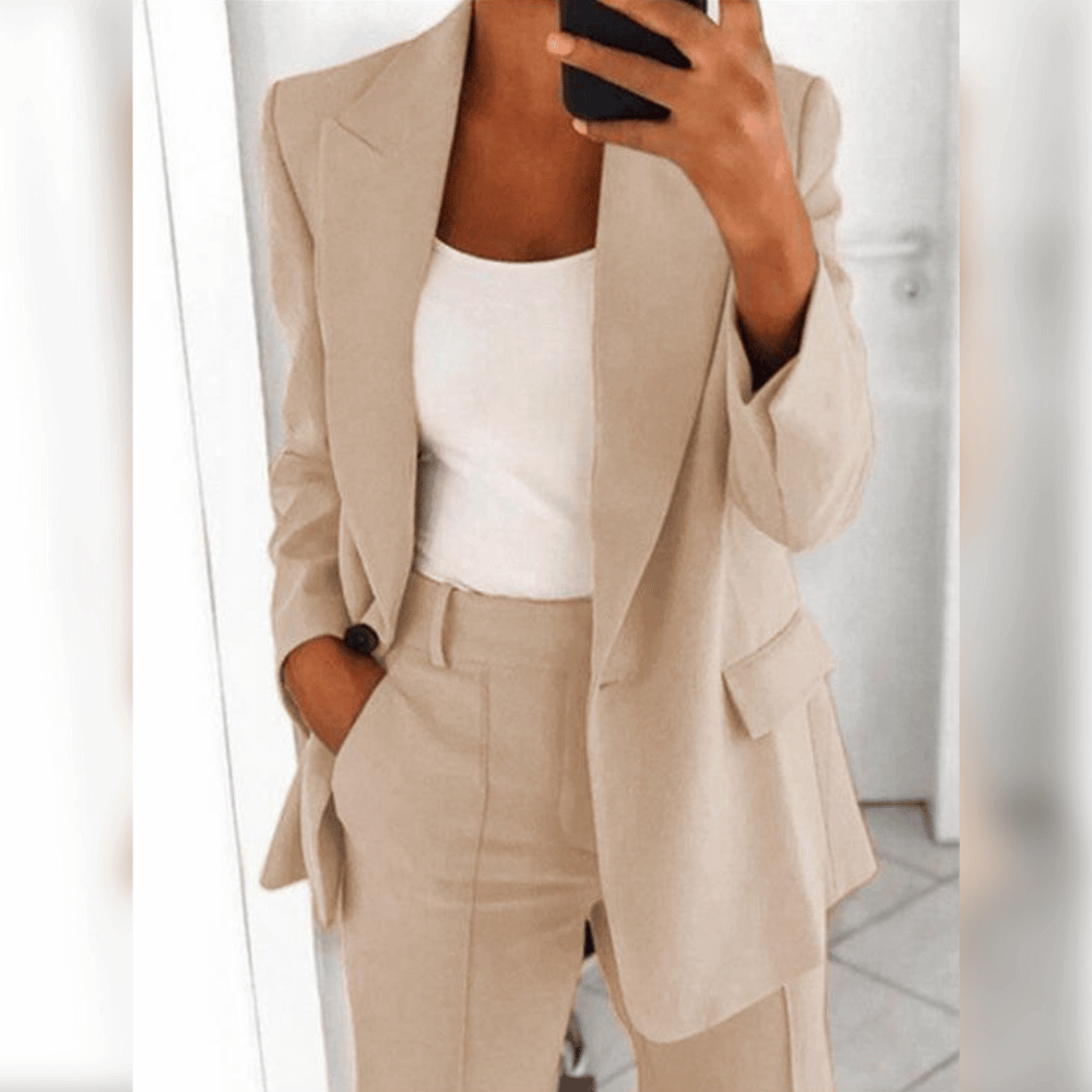 Damen Taillierter Blazer- und Hosenanzug Ideal für Frühling und Herbst