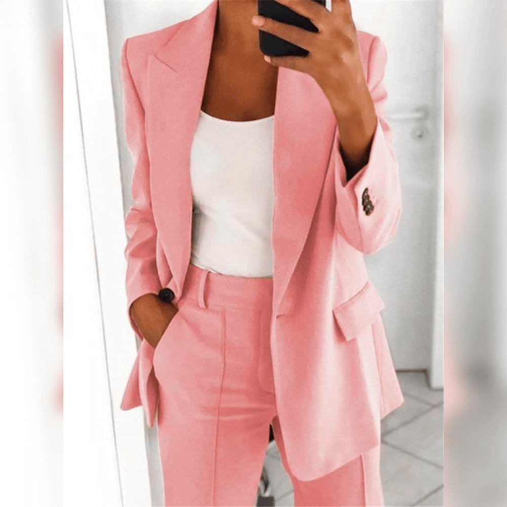 Damen Taillierter Blazer- und Hosenanzug Ideal für Frühling und Herbst