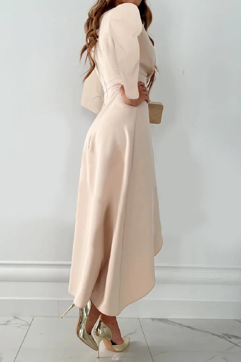 Elegantes Figurbetontes Midikleid mit Betonter Taille | Ideal für Frühling und Herbst