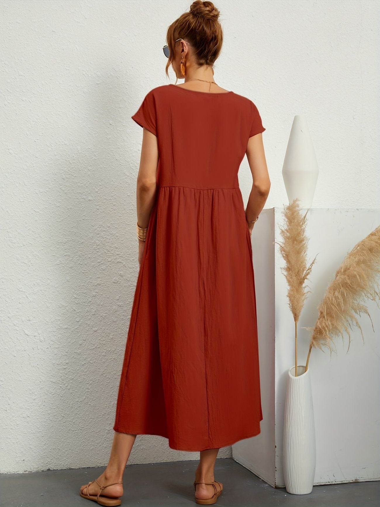 Midi-Kleid mit Eleganter Passform und Weichem Stoff | Ideal für Frühling und Sommer