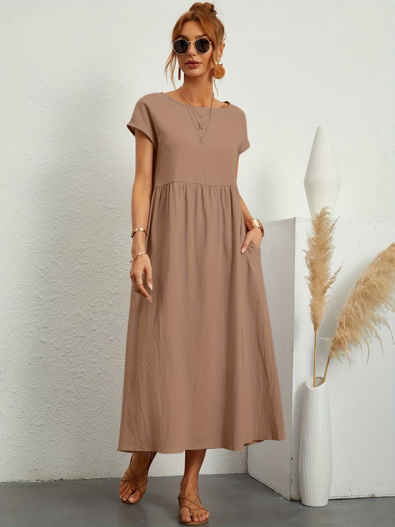 Midi-Kleid mit Eleganter Passform und Weichem Stoff | Ideal für Frühling und Sommer