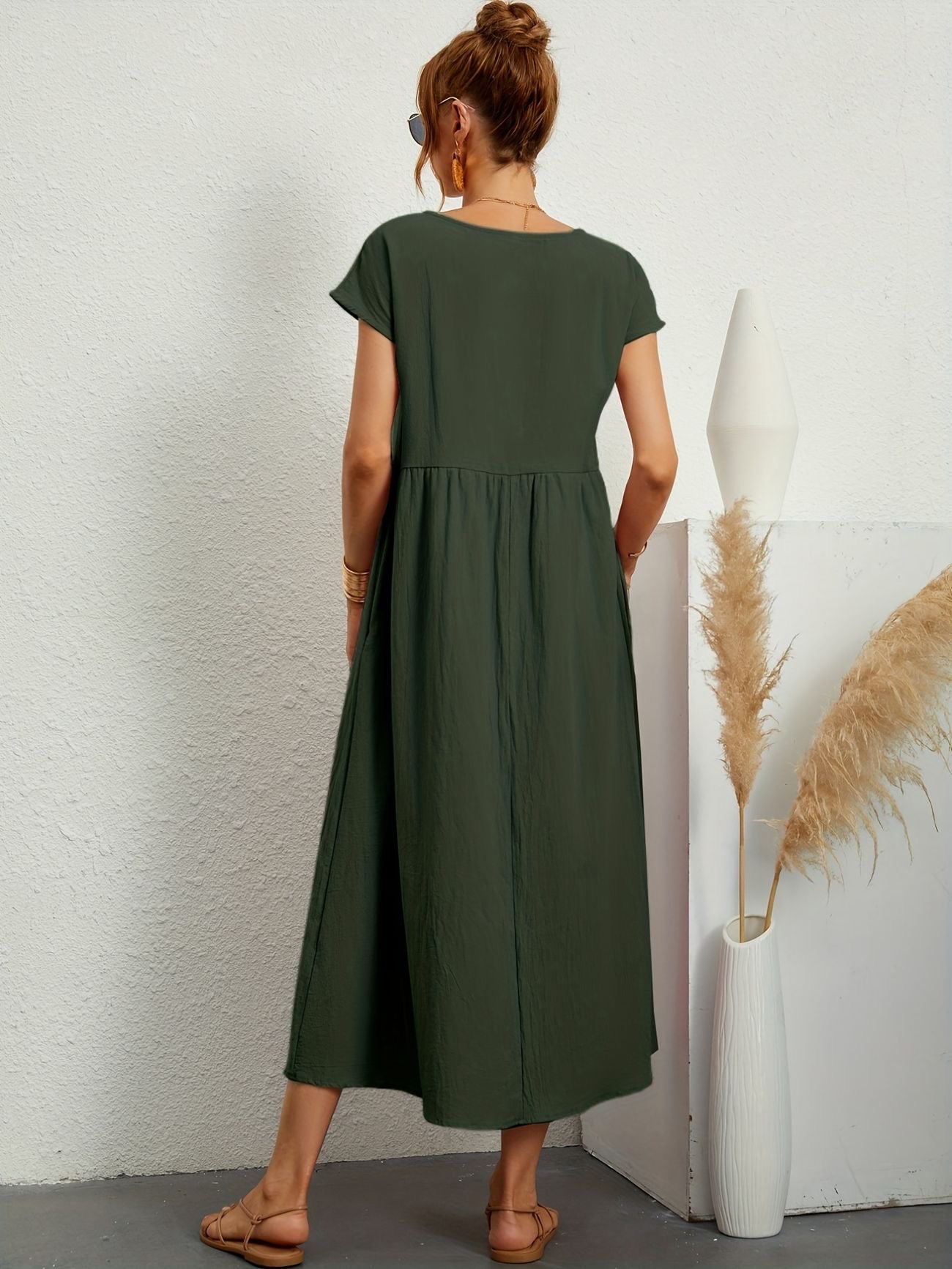Midi-Kleid mit Eleganter Passform und Weichem Stoff | Ideal für Frühling und Sommer