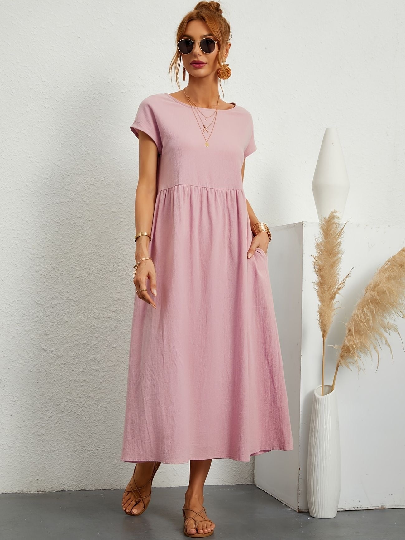 Midi-Kleid mit Eleganter Passform und Weichem Stoff | Ideal für Frühling und Sommer