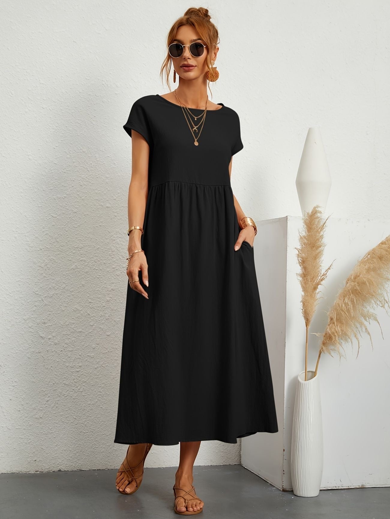 Midi-Kleid mit Eleganter Passform und Weichem Stoff | Ideal für Frühling und Sommer