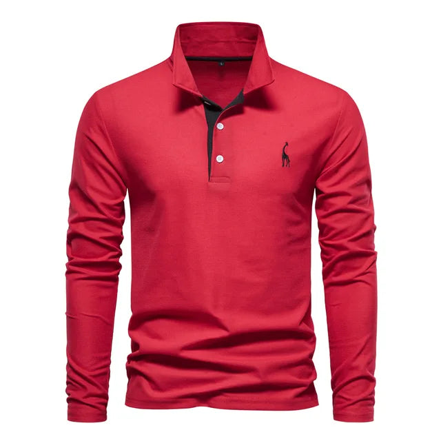 Herren Langarm Poloshirt mit Atmungsaktivem Stoff Ideal für Frühling und Herbst