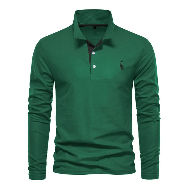 Herren Langarm Poloshirt mit Atmungsaktivem Stoff Ideal für Frühling und Herbst