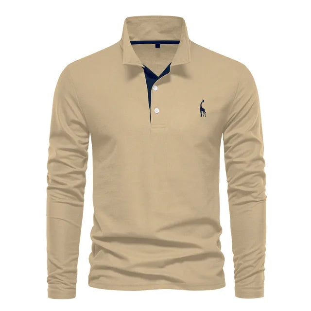 Herren Langarm Poloshirt mit Atmungsaktivem Stoff Ideal für Frühling und Herbst
