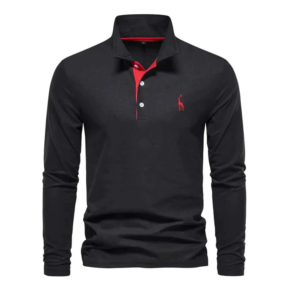 Herren Langarm Poloshirt mit Atmungsaktivem Stoff Ideal für Frühling und Herbst