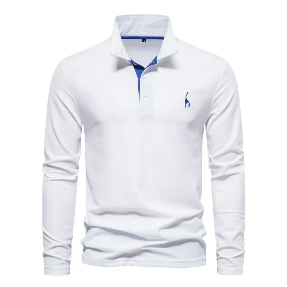Herren Langarm Poloshirt mit Atmungsaktivem Stoff Ideal für Frühling und Herbst