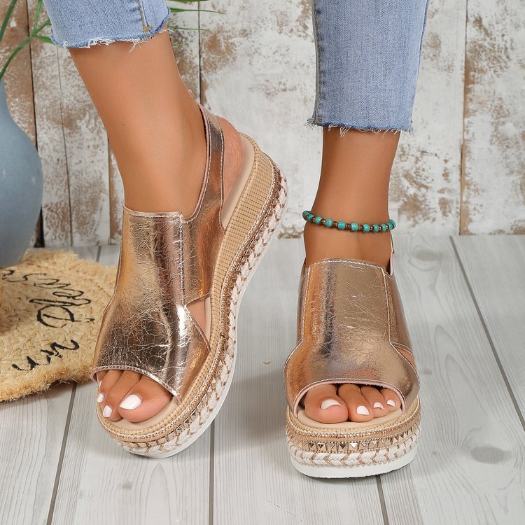 Damen Große Größen Sandalen mit Seilsohle und Schnalle | Ideal für Frühling und Sommer