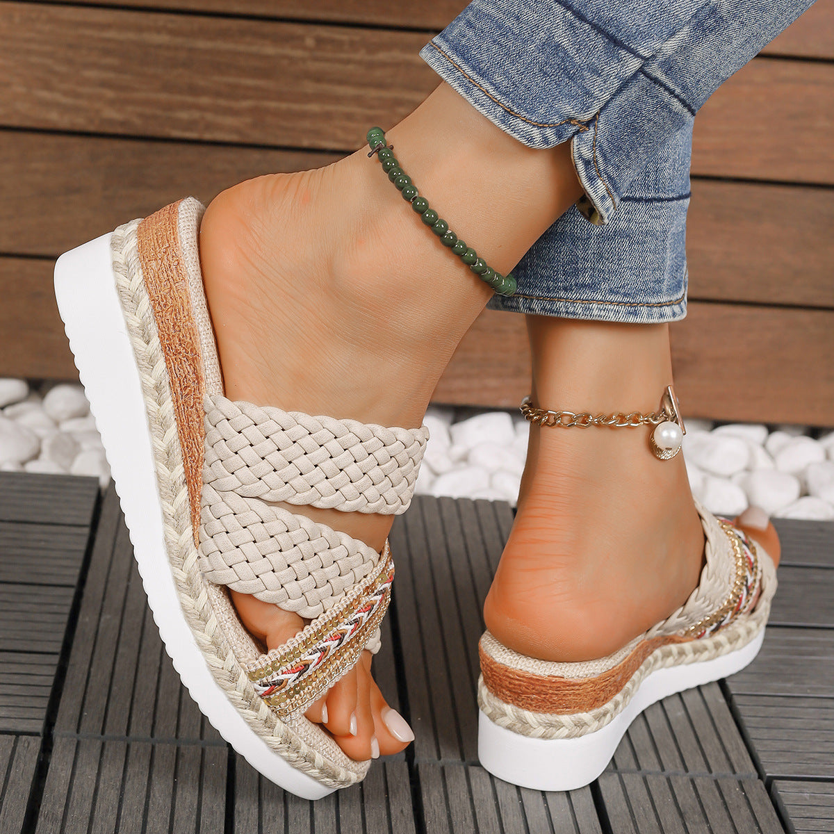 Dicke Sohlen Hanfseil Woven Slippers | Ideal für den Sommer