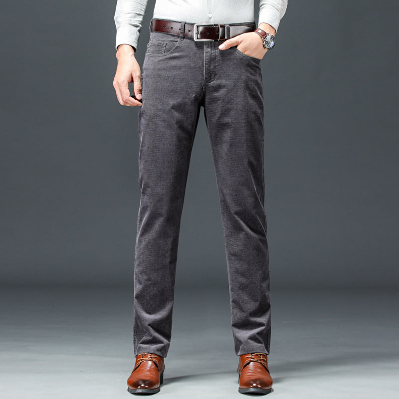 Herren Cord Straight-Leg Hose mit Mittlerer Taille | Ideal für Frühling und Herbst