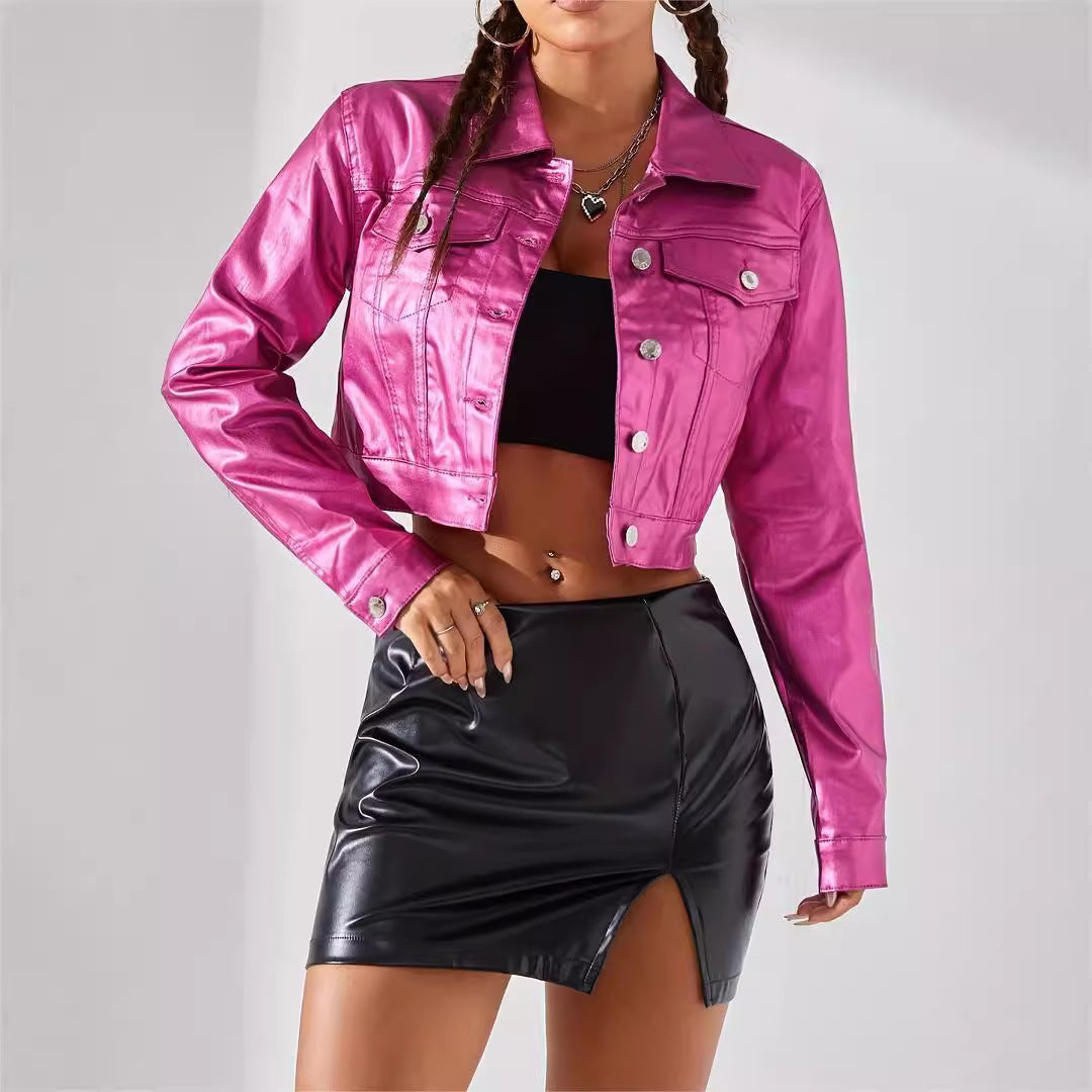 Beschichtete PU-Lederjacke mit Regulärer Passform | Ideal für Frühling und Herbst