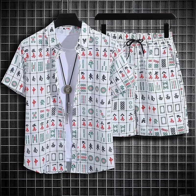 Herren Zweiteiliges Strandoutfit mit Blumenmuster und Schnelltrocknendem Material | Ideal für den Sommer