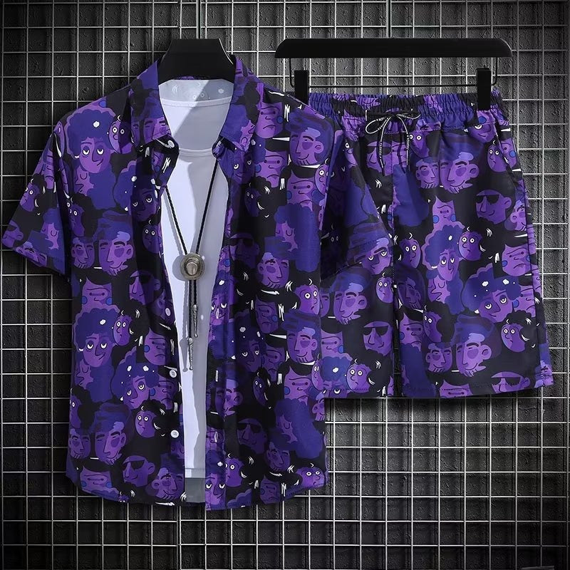 Herren Zweiteiliges Strandoutfit mit Blumenmuster und Schnelltrocknendem Material | Ideal für den Sommer