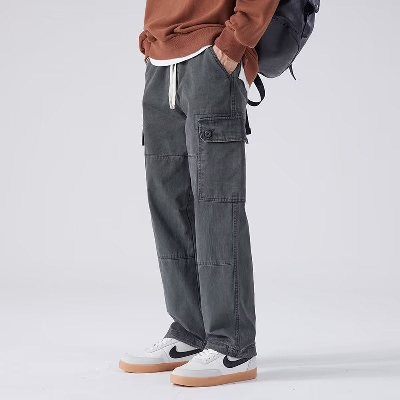 Herren Weite Gerade Multi-Taschen-Hose | Ideal für Alle Jahreszeiten