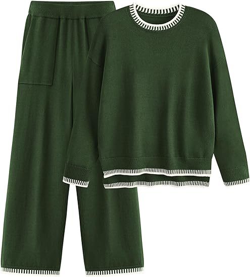 Strick Pullover Pullover und Weite Hose Set | Ideal für Frühling und Herbst