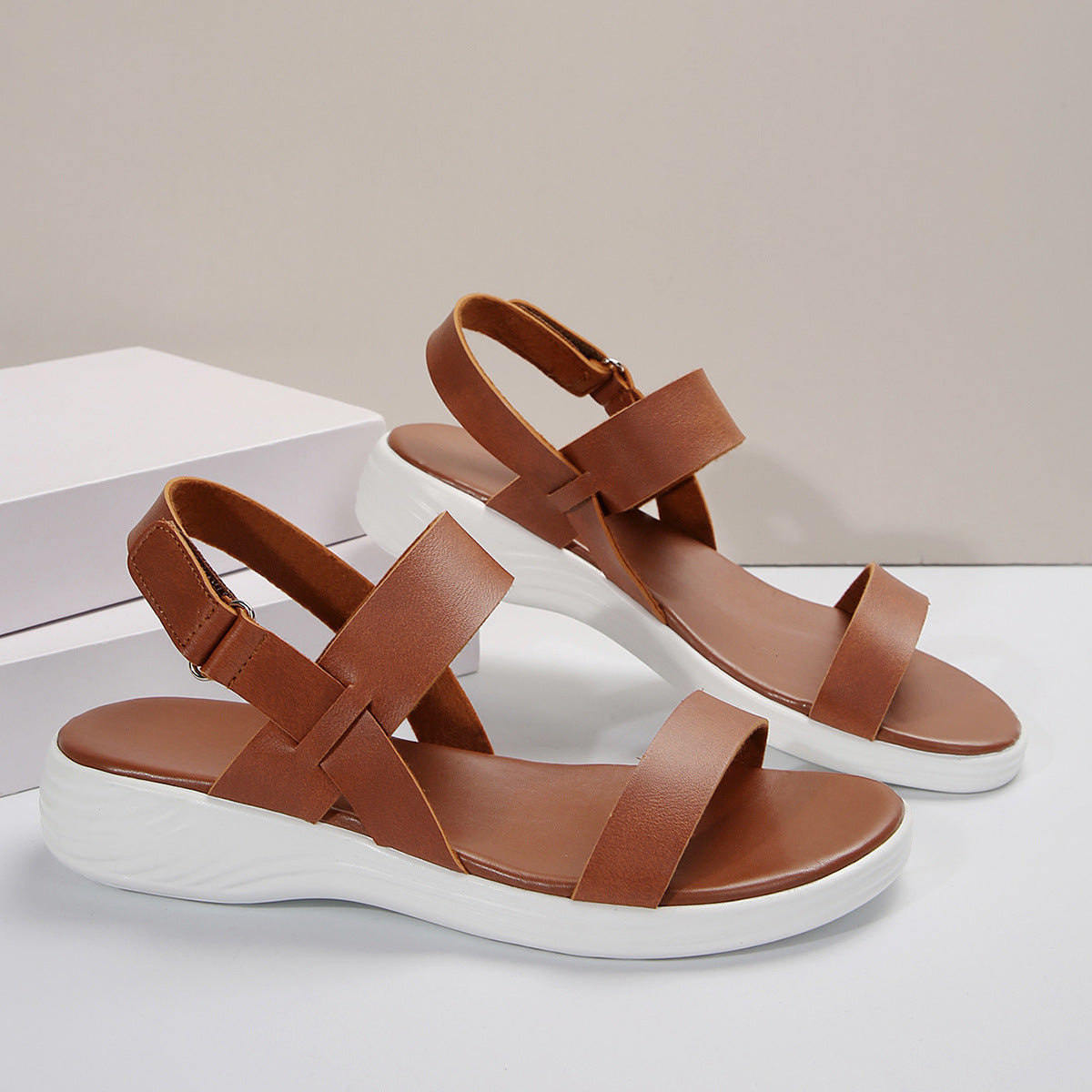 Damen Peeptoe Sandalen mit Klettverschluss | Ideal für den Sommer