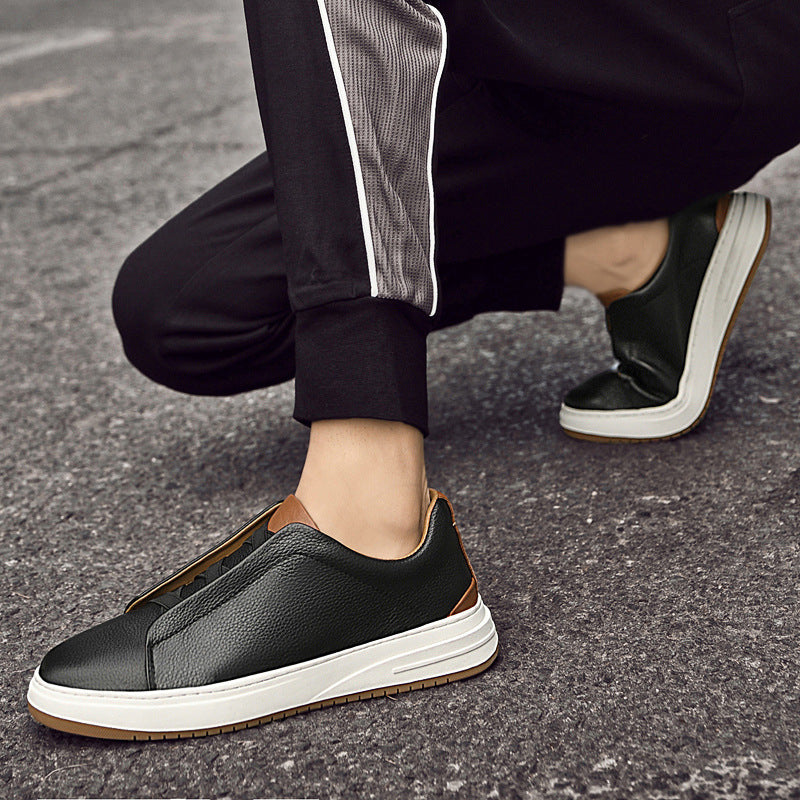 Slip-On Lederschuhe für Herren mit Gummisohle | Ideal für Frühling und Herbst