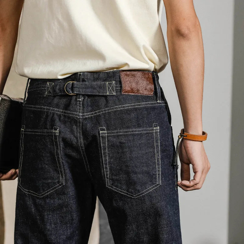 Herren Dunkle Straight-Leg Denim-Jeans mit Mittlerer Taille | Ideal für den Frühling