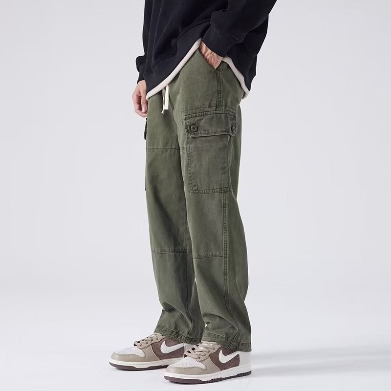 Herren Weite Gerade Multi-Taschen-Hose | Ideal für Alle Jahreszeiten