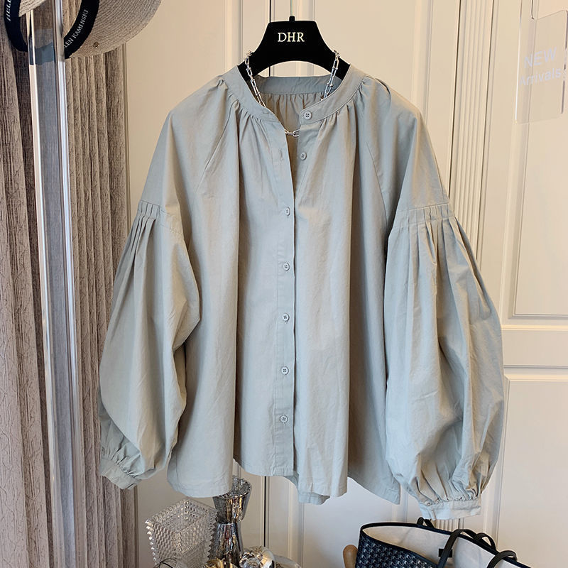 Plissiertes V-Ausschnitt Bluse mit Laternenärmeln | Ideal für Frühling
