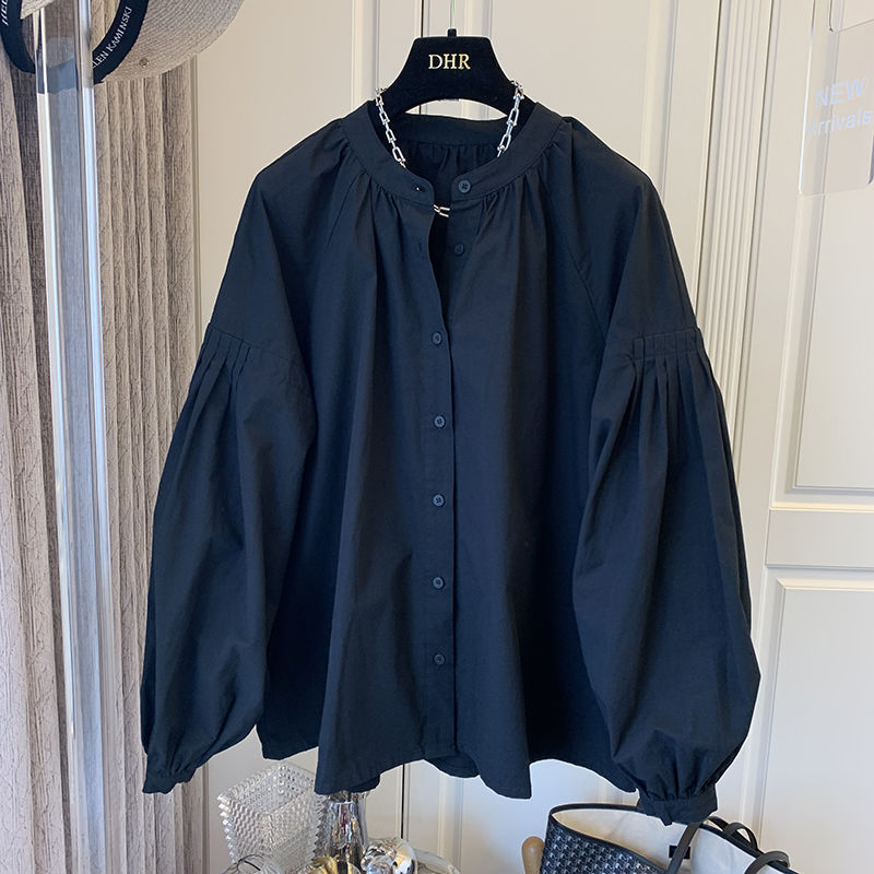 Plissiertes V-Ausschnitt Bluse mit Laternenärmeln | Ideal für Frühling