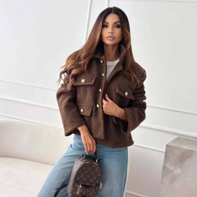 Tweed Mantel mit Polokragen und Regulärer Passform | Ideal für Herbst und Winter