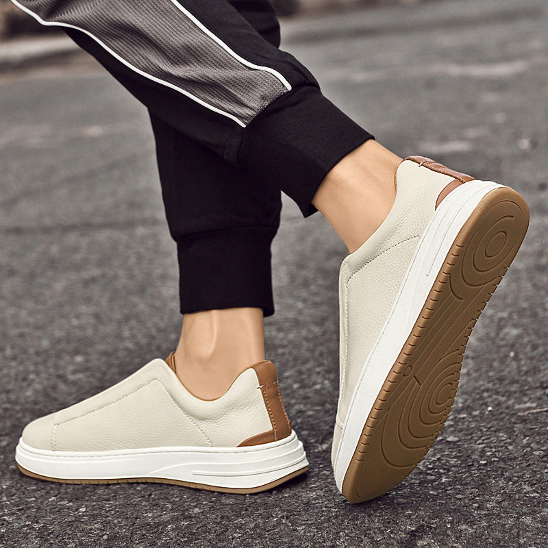 Slip-On Lederschuhe für Herren mit Gummisohle | Ideal für Frühling und Herbst