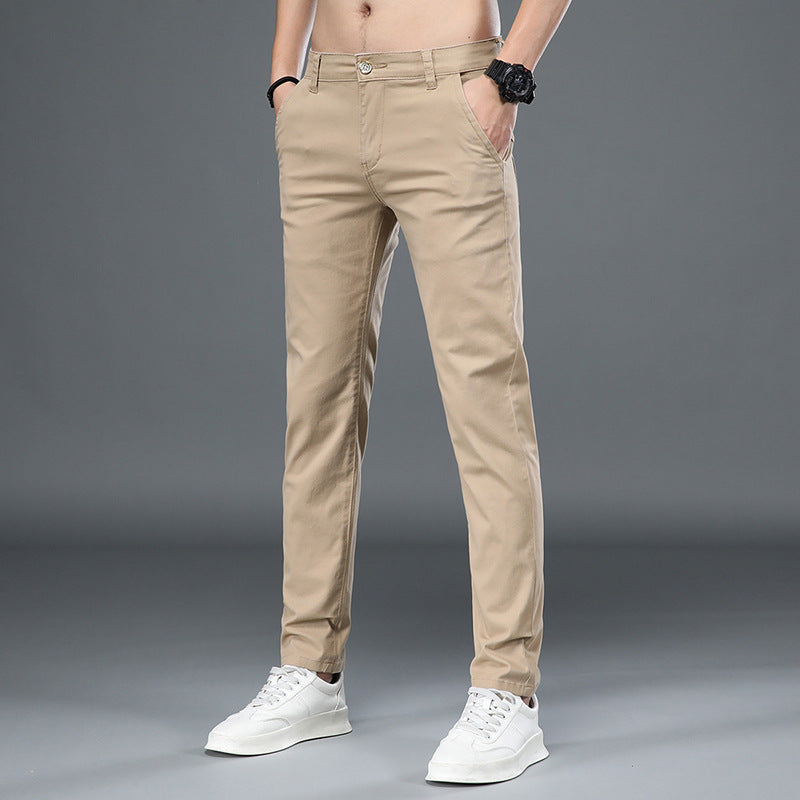 Herren Elastische Anzughose mit Geradem Bein und Reißverschluss | Ideal für Frühling und Herbst