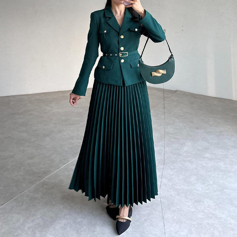 Einfarbiges Revers-Blazer und Hosen Set | Ideal für Frühling und Herbst