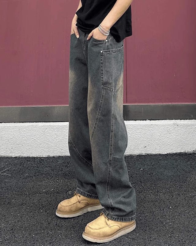 Herren Gerade Geschnittene Jeans mit Reißverschluss I Ideal für Frühling und Herbst