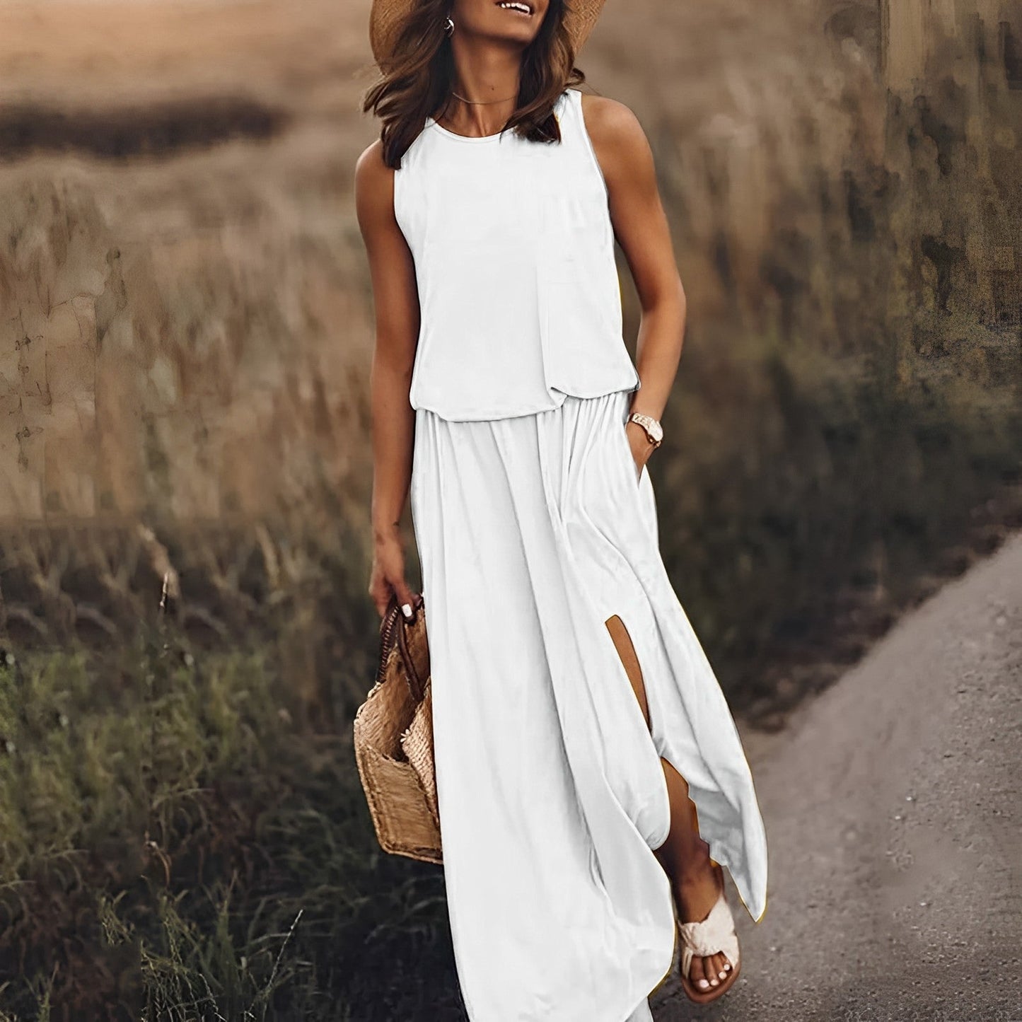 Ärmelloses Maxikleid im Retro-Stil | Perfekt für Frühling und Sommer