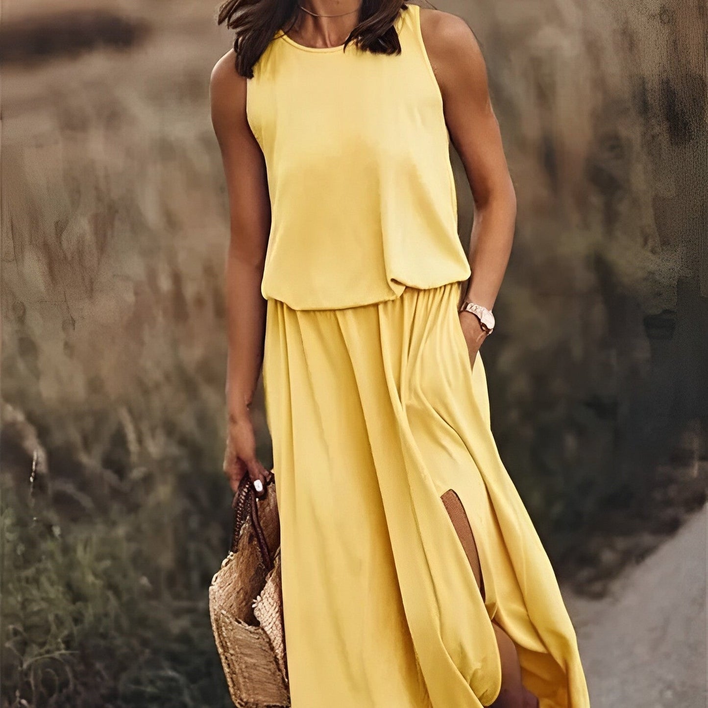 Ärmelloses Maxikleid im Retro-Stil | Perfekt für Frühling und Sommer
