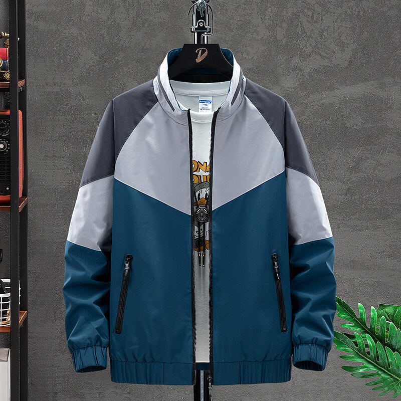Slim-Fit Polyesterjacke mit Regulären Ärmeln und Geradem Saum | Ideal für Frühling und Herbst