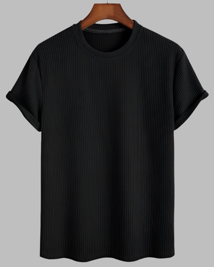 Herren Lockeres Rundhals Kurzarm-T-Shirt Ideal für den Sommer