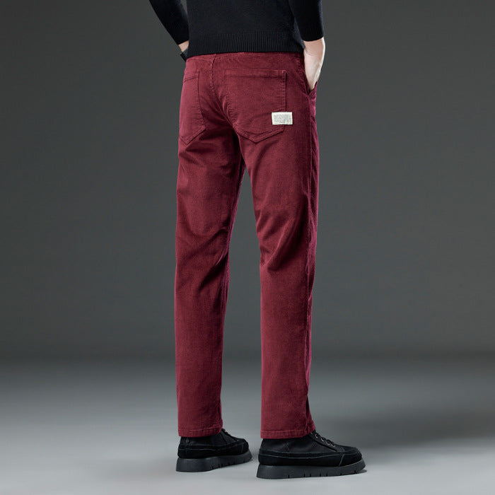 Herren Slim Fit Cord-Hosen mit Geradem Bein I Ideal für Herbst und Winter
