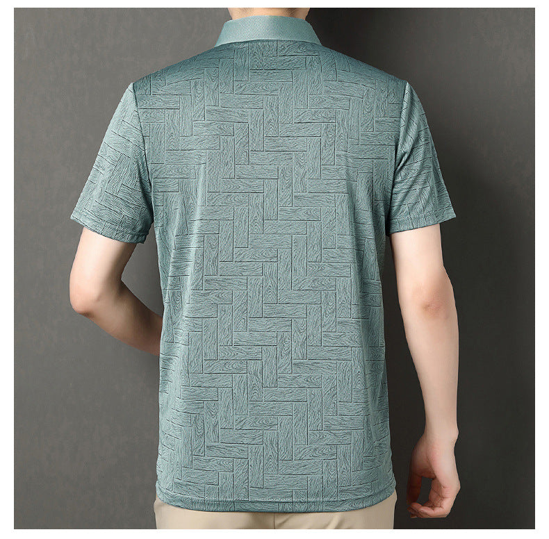 Bedrucktes Ice Silk Kurzarmshirt | Ideal für den Sommer