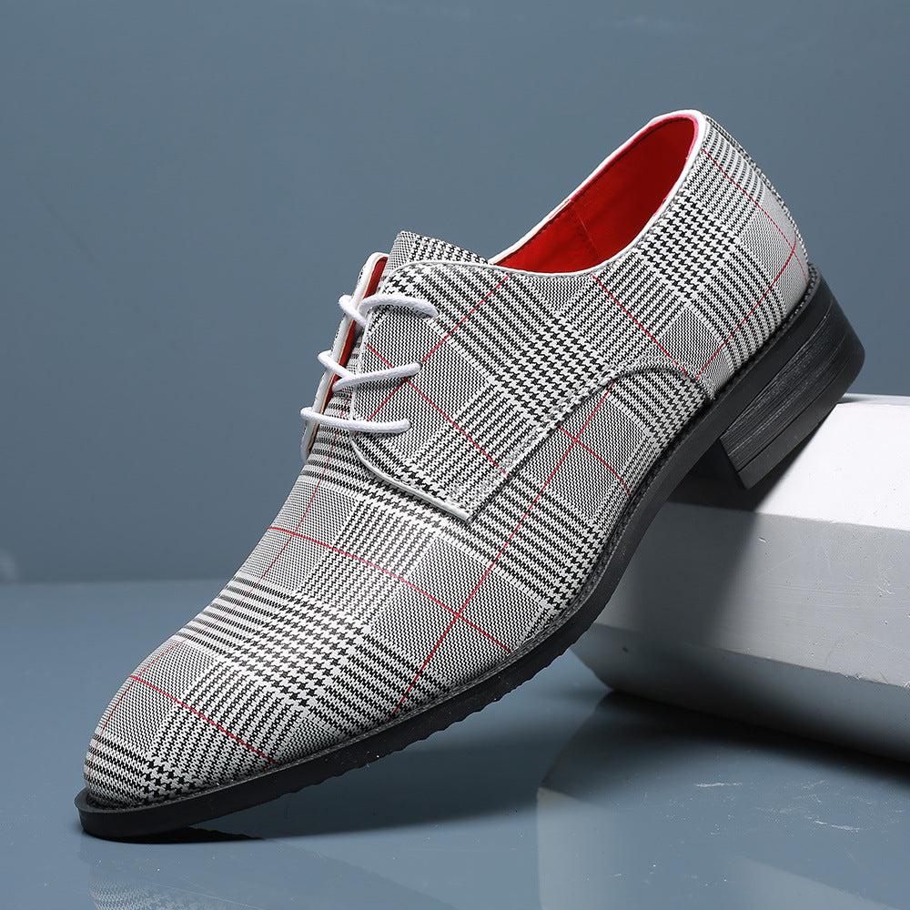 Herren Schnür-Leder Business-Schuhe mit Streifen-Detail | Ideal für Alle Jahreszeiten