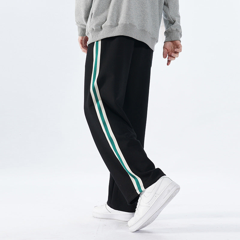 Herren Lockere Weite Gerade-Hose I Ideal für Frühling und Herbst