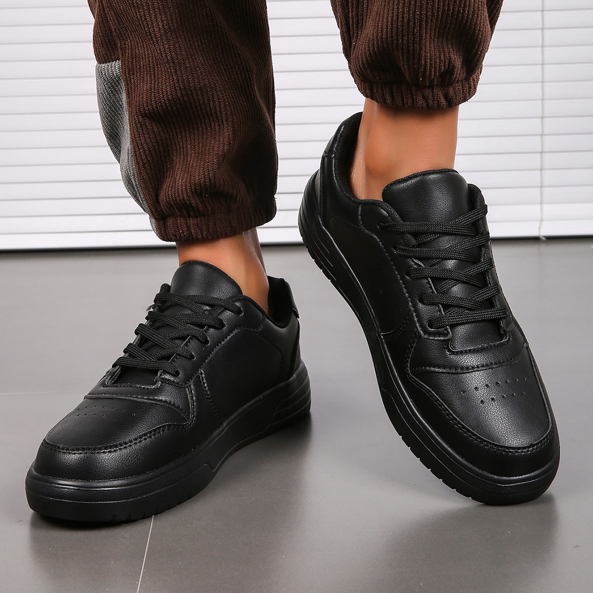 Herren Atmungsaktive Leder Sportschuhe | Ideal für Frühling & Herbst