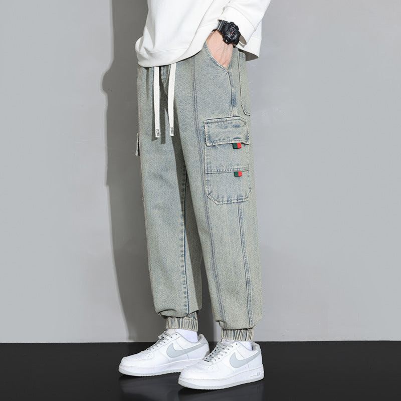 Herren Lockere Arbeitsjeans mit Reißverschluss | Ideal für den Frühling