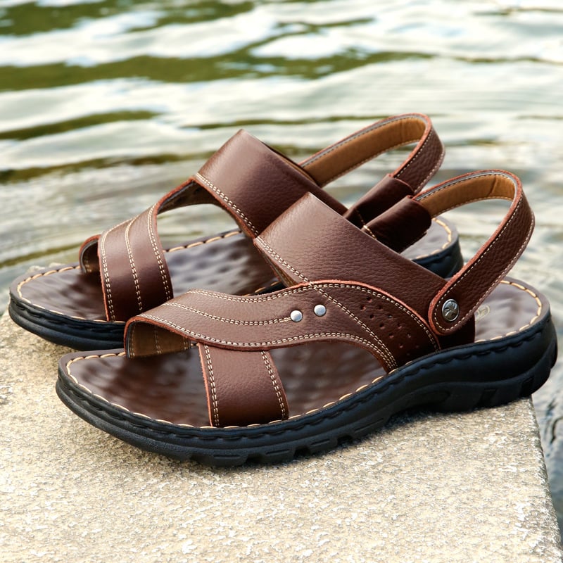 Leder Back Strap Sandalen mit Rutschfester Sohle | Ideal für den Sommer