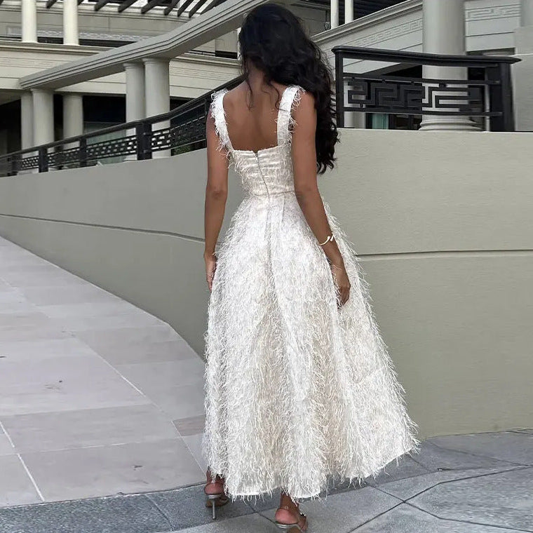 Ärmelloses Quasten Schnürkleid in Mid-Länge | Ideal für Frühling und Sommer