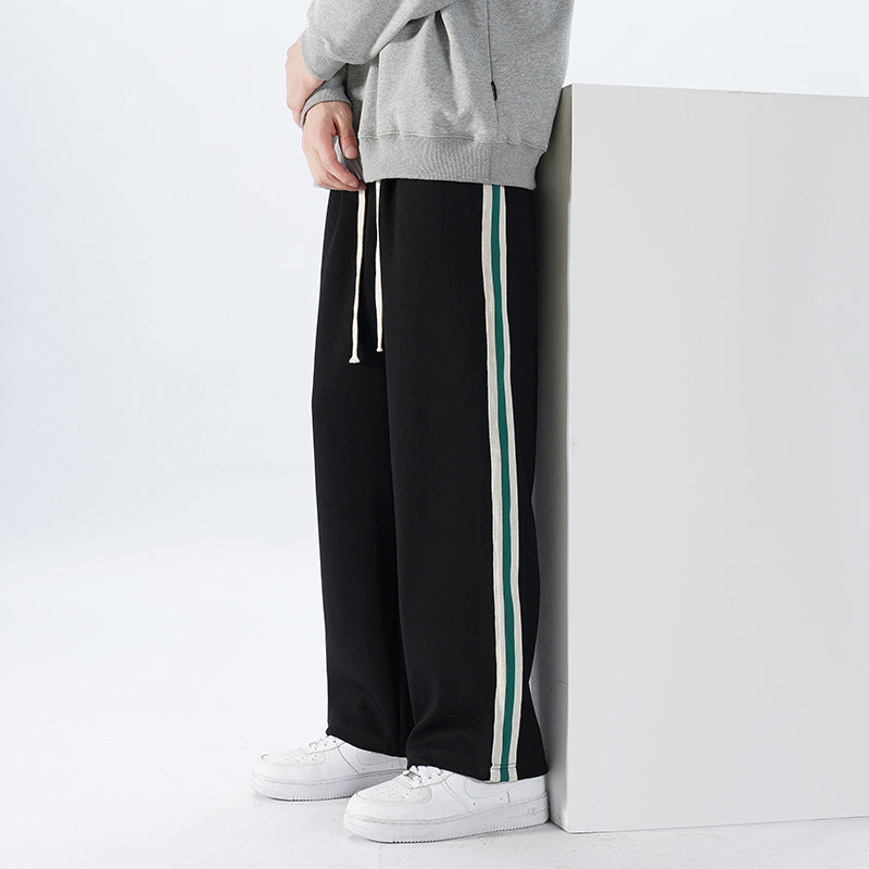 Herren Lockere Weite Gerade-Hose I Ideal für Frühling und Herbst