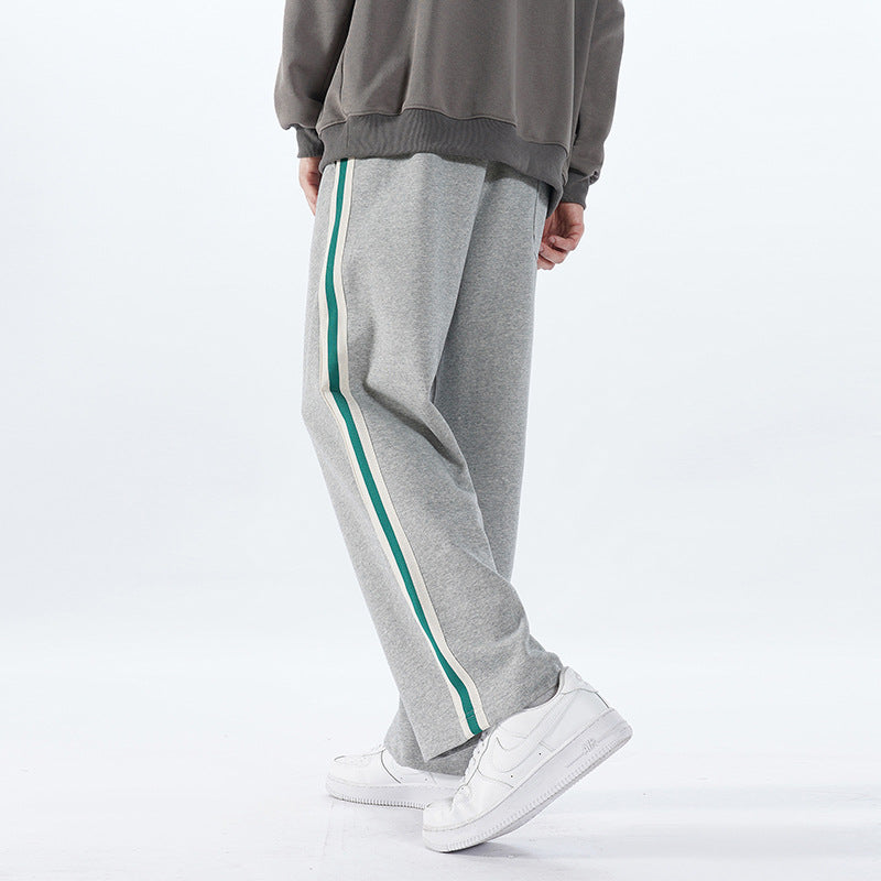 Herren Lockere Weite Gerade-Hose I Ideal für Frühling und Herbst